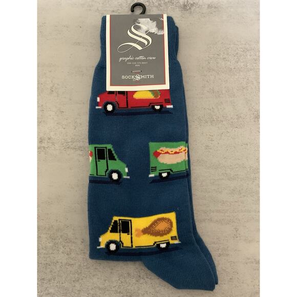 Socksmith Graphic Cotton Crew Socks (Food Truck) Men's One Size (10-13) - Picture 1 of 1